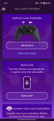 Screenshot of the application Luna Controller - #3