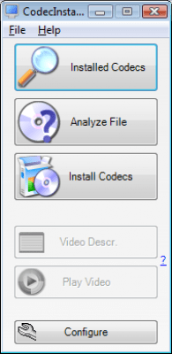 Screenshot of the application CodecInstaller - #1