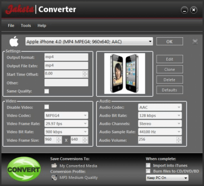 Screenshot of the application Jaksta Converter - #2
