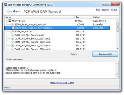 Screenshot of the application Adobe ePUB&PDF DRM Removal - #1