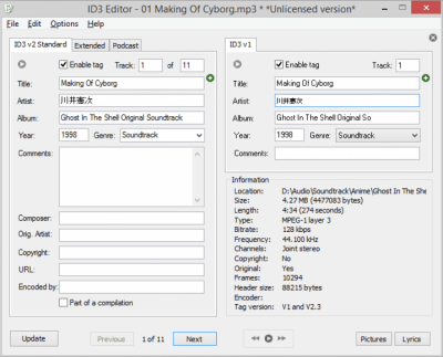 Screenshot of the application ID3 Editor - #1