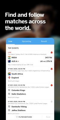 Screenshot of the application ESPNcricinfo - #7
