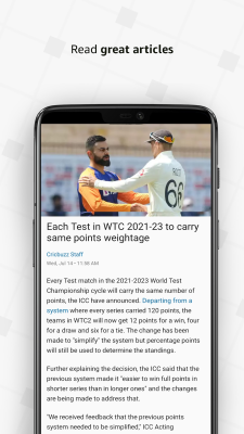 Screenshot of the application Cricbuzz - #4