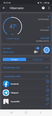 Screenshot of the application Hibernator: Force Stop Apps - #4