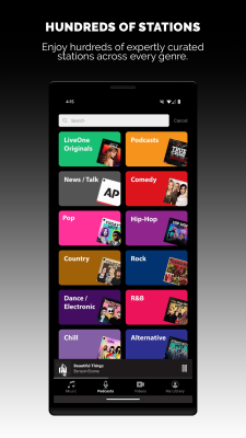 Screenshot of the application LiveOne - #7