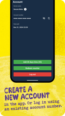 Screenshot of the application Mullvad VPN - #3