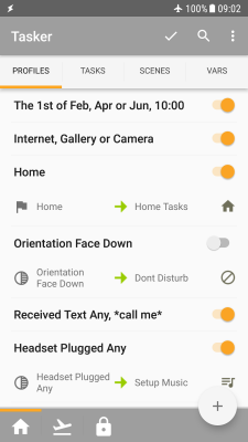 Screenshot of the application Tasker - #7