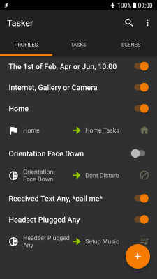 Screenshot of the application Tasker - #8
