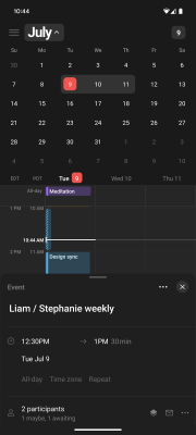 Screenshot of the application Notion Calendar - #4