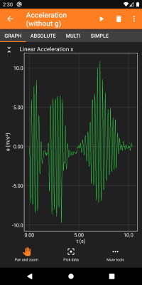 Screenshot of the application phyphox - #3