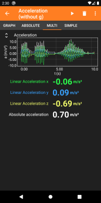 Screenshot of the application phyphox - #4