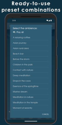 Screenshot of the application Ambience: sleep sounds - #5