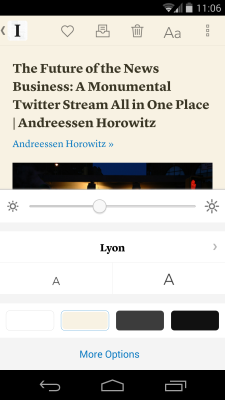 Screenshot of the application Instapaper - #3
