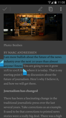 Screenshot of the application Instapaper - #5