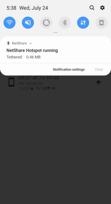 Screenshot of the application NetShare - no-root-tethering - #3