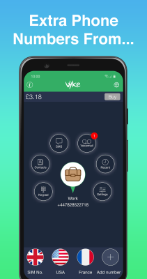Screenshot of the application Vyke: Second Phone/2nd Line - #1