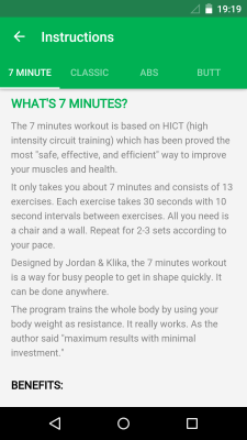 Screenshot of the application 7 Minute Workout - #8