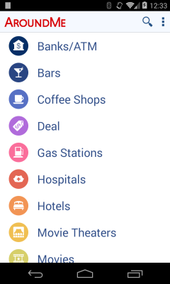 Screenshot of the application AroundMe - #1