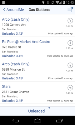 Screenshot of the application AroundMe - #3