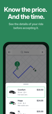 Screenshot of the application Hopp: Get a Ride - #4