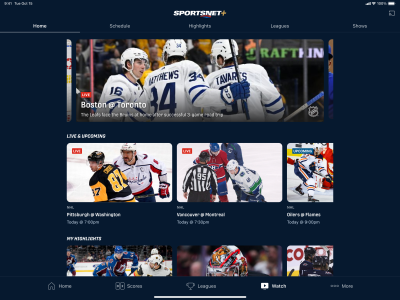 Screenshot of the application Sportsnet - #6