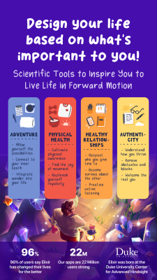 Screenshot of the application Elixir: Find Balance & Purpose - #1