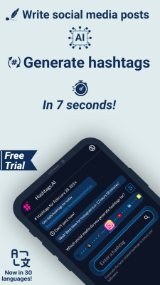 Screenshot of the application Hashtags AI - #2