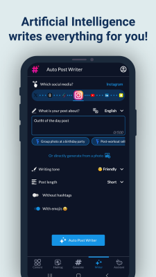 Screenshot of the application Hashtags AI - #4