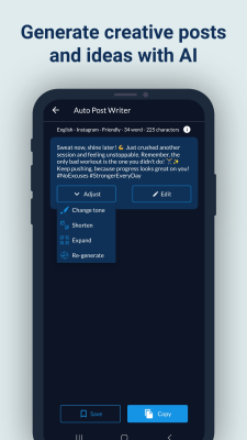 Screenshot of the application Hashtags AI - #8