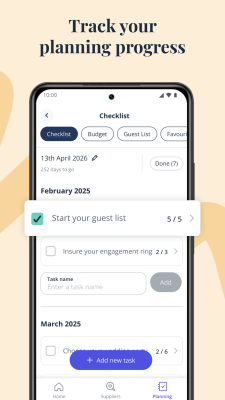 Screenshot of the application Bridebook - #4
