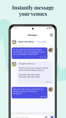 Screenshot of the application Bridebook - #7