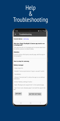 Screenshot of the application Shake Flashlight & Camera - #6