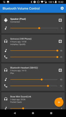 Screenshot of the application Bluetooth Volume Manager - #1