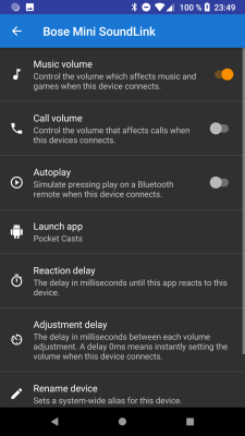 Screenshot of the application Bluetooth Volume Manager - #2