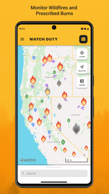 Screenshot of the application Watch Duty (Wildfire) - #1