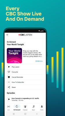 Screenshot of the application CBC Listen - #1