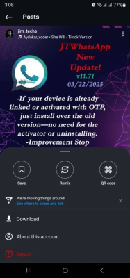 Screenshot of the application JTInstagram+ - #3