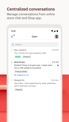 Screenshot of the application Shopify Inbox - #1