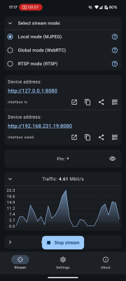 Screenshot of the application ScreenStream - #1