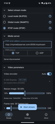 Screenshot of the application ScreenStream - #3
