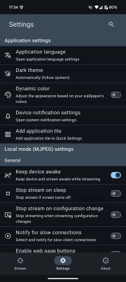 Screenshot of the application ScreenStream - #4
