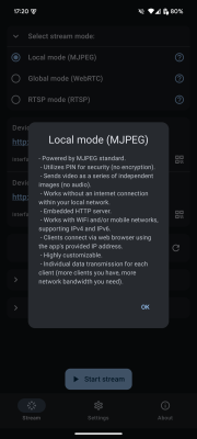 Screenshot of the application ScreenStream - #6