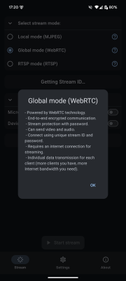 Screenshot of the application ScreenStream - #7