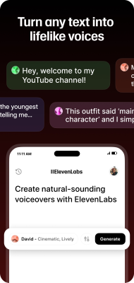 Screenshot of the application ElevenLabs: AI Voice Generator - #1