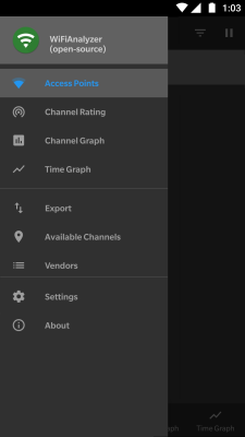 Screenshot of the application WiFi Analyzer (open-source) - #1
