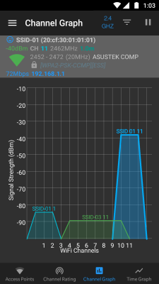 Screenshot of the application WiFi Analyzer (open-source) - #4