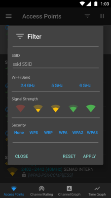 Screenshot of the application WiFi Analyzer (open-source) - #7