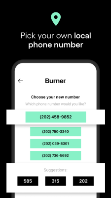 Screenshot of the application Burner: 2nd Phone Number Line - #3