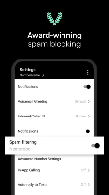 Screenshot of the application Burner: 2nd Phone Number Line - #4