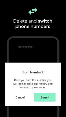 Screenshot of the application Burner: 2nd Phone Number Line - #8